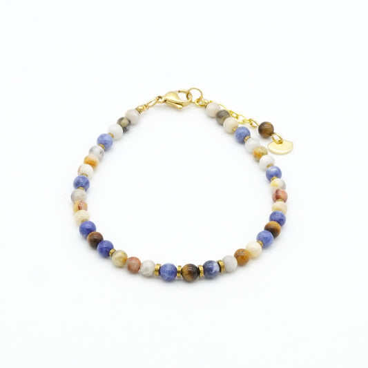 Armband Achat Sodalith Tigerauge Edelstahl