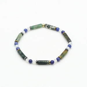Armband Moosachat & afrikanischer Sodalith Hämatit