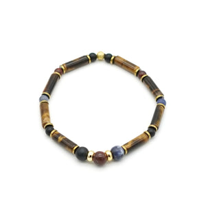 Armband Tigerauge Achat Sodalith Brekzienjaspis