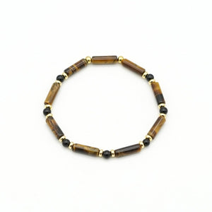 Armband Tigerauge & Achat Edelstahl