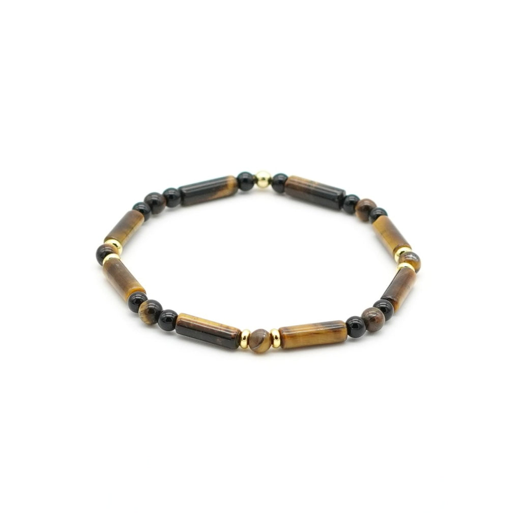 Armband Tigerauge Achat Edelstahl