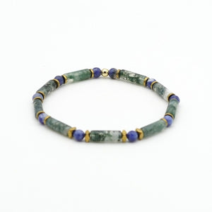 Armband Moosachat & afrikanischer Sodalith Hämatit
