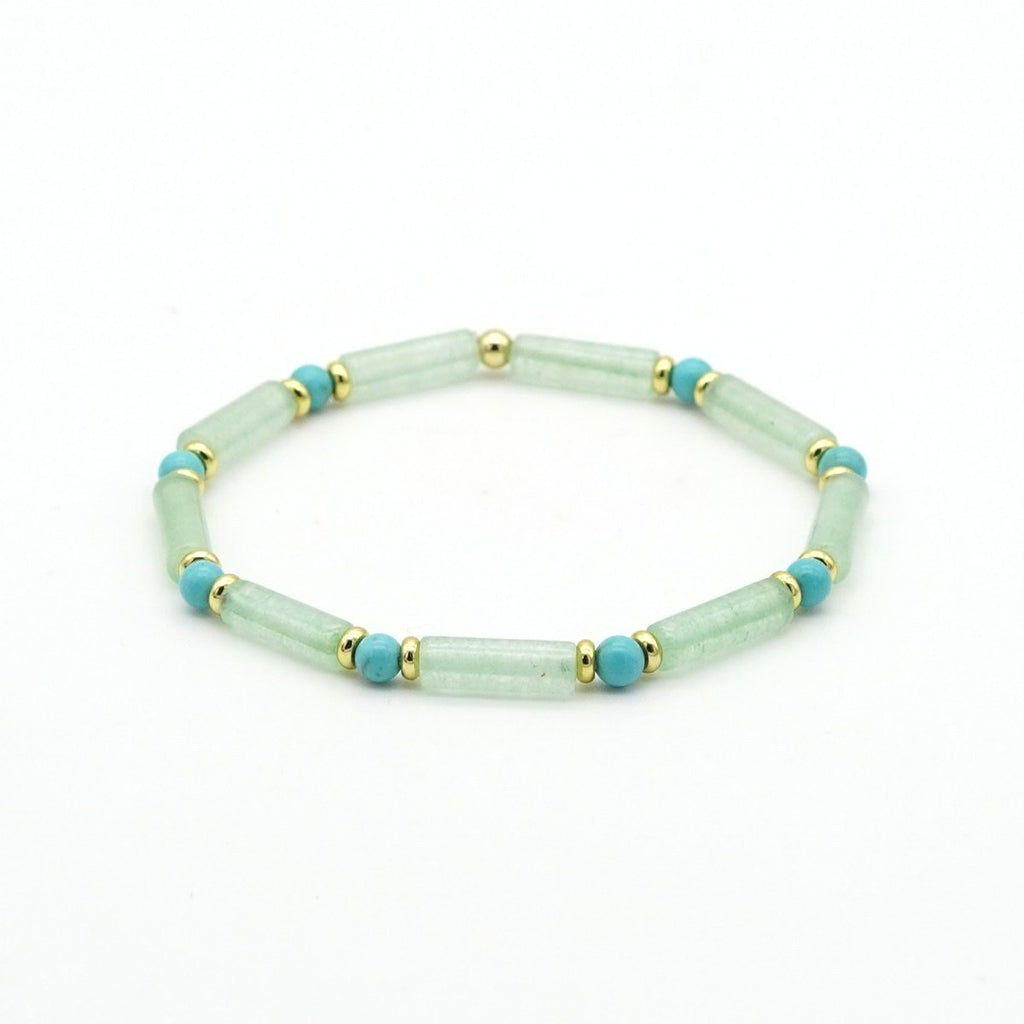 Armband grüner Aventurin & Türkis Messing