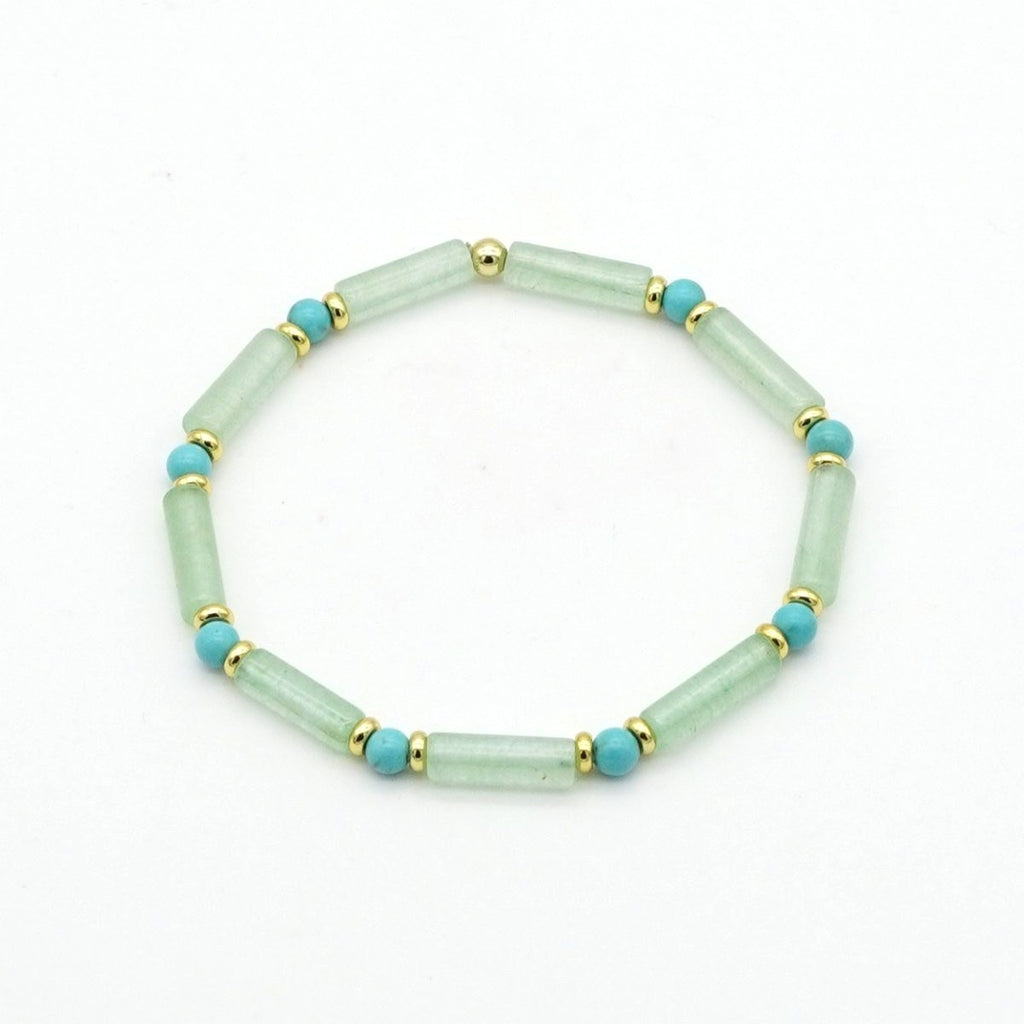 Armband grüner Aventurin & Türkis Messing