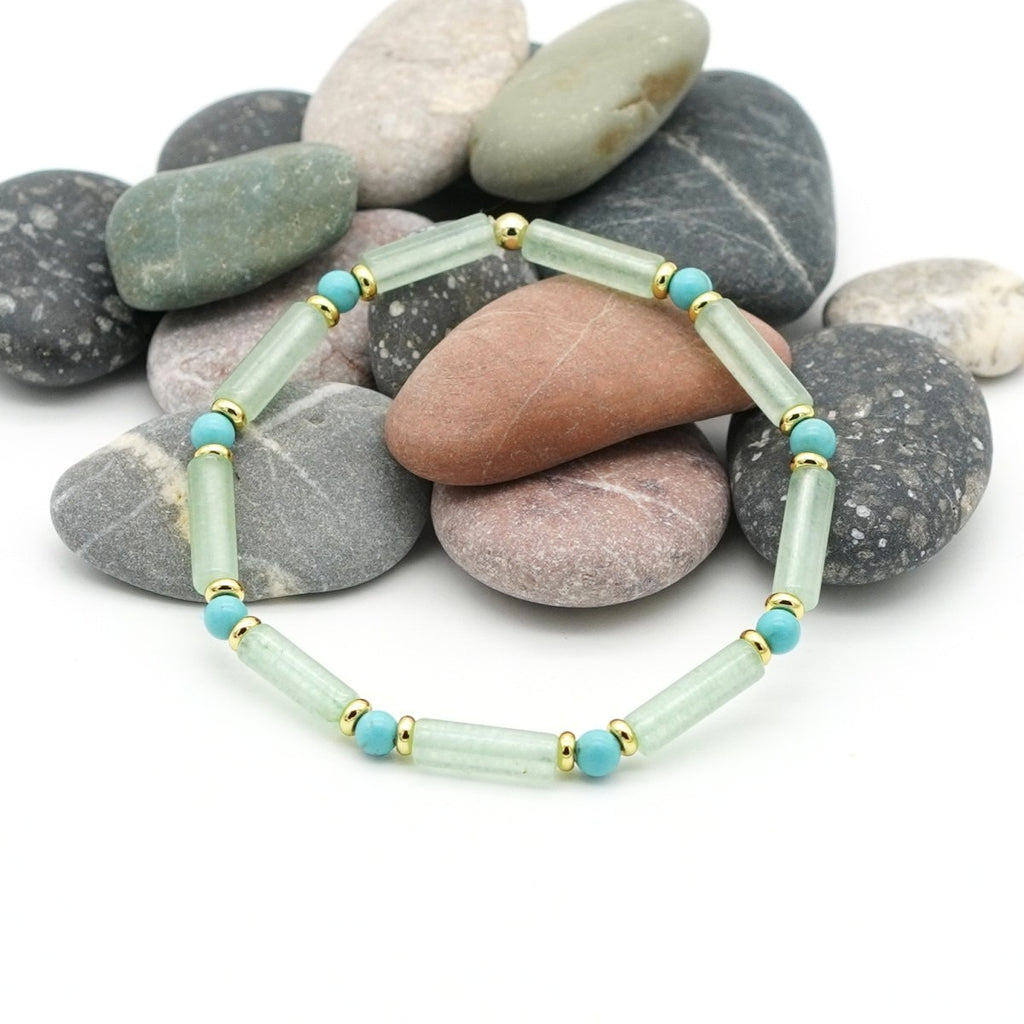 Armband grüner Aventurin & Türkis Messing