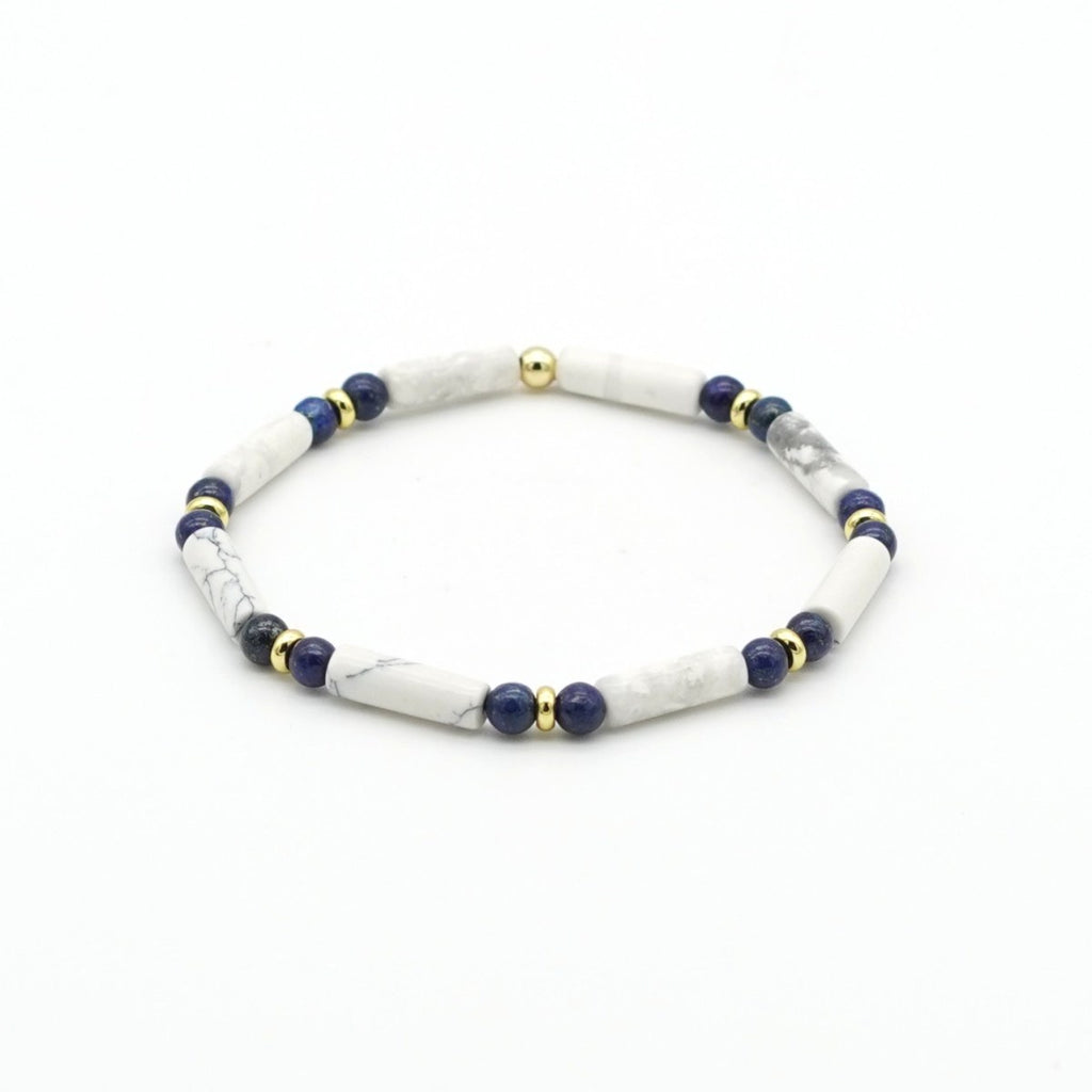 Armband Howlith Lapislazuli Messing