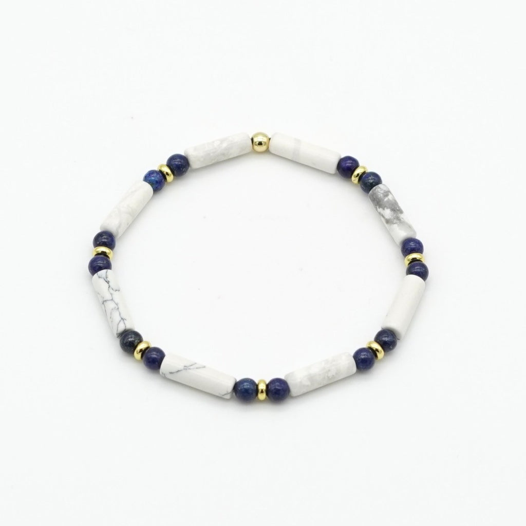 Armband Howlith Lapislazuli Messing
