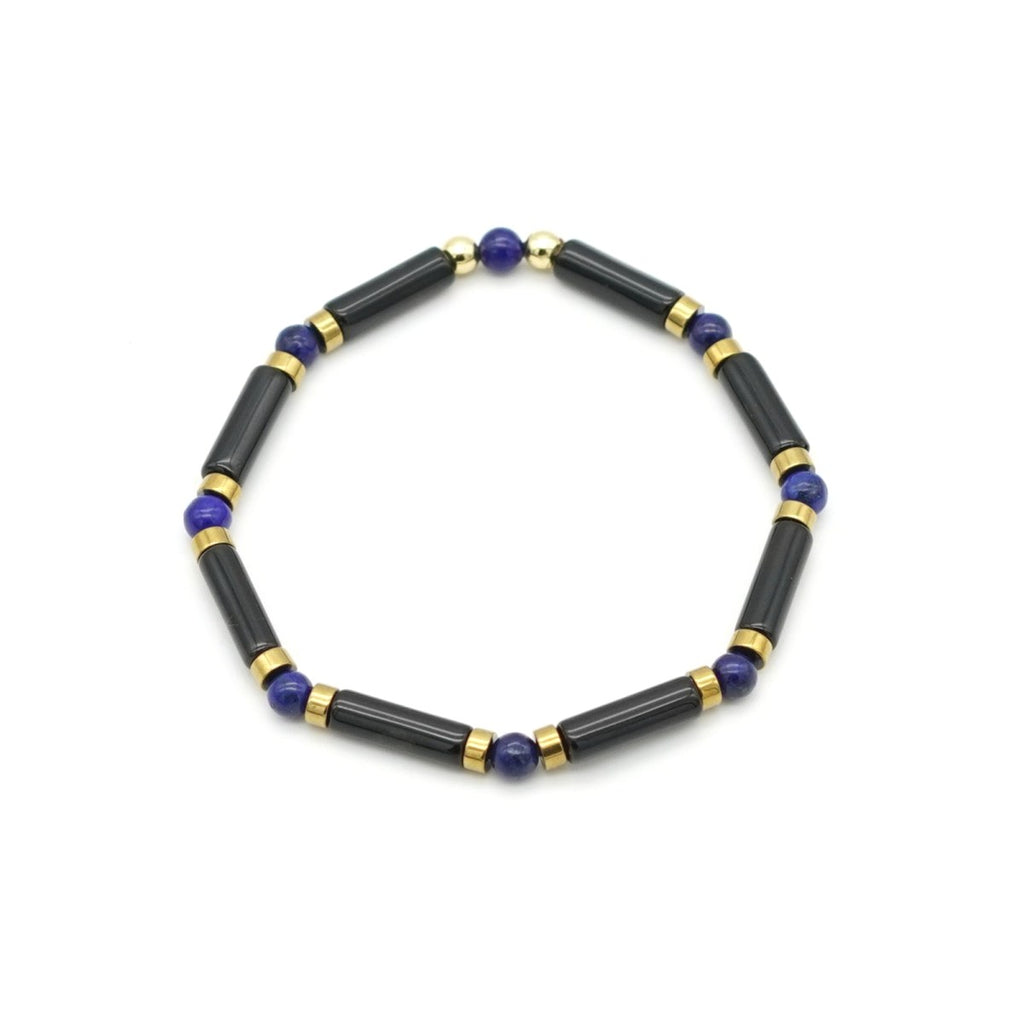 Armband schwarzer Achat Lapislazuli Hämatit