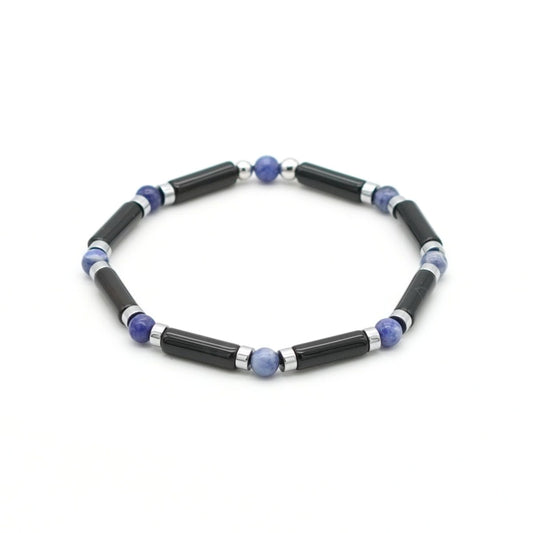 Armband schwarzer Achat Sodalith Hämatit