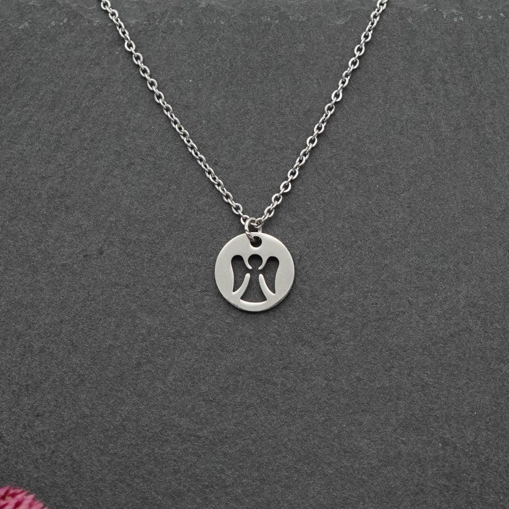 Edelstahl-Halskette mit Engel-Anhänger – Schutz & Symbolik