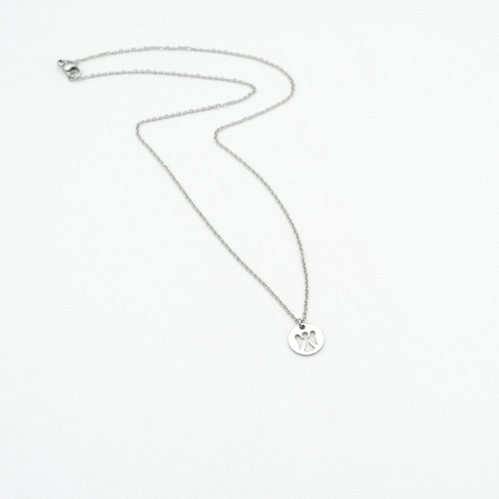 Edelstahl-Halskette mit Engel-Anhänger – Schutz & Symbolik